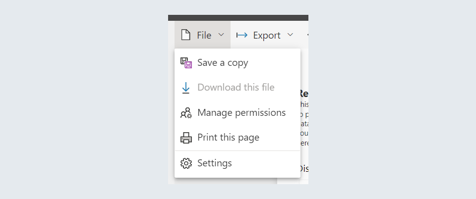 File dropdown