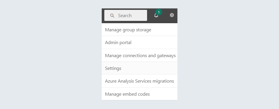 Settings option