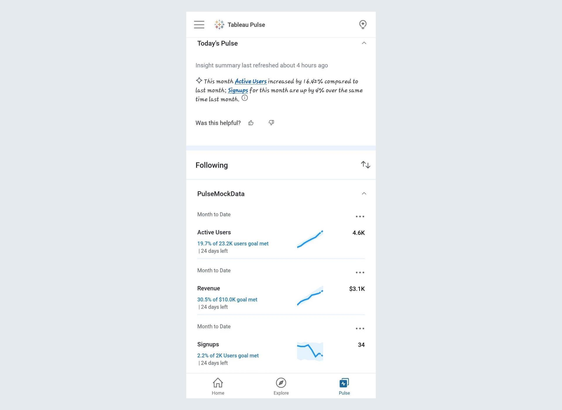 Tableau Pulse Mobile App